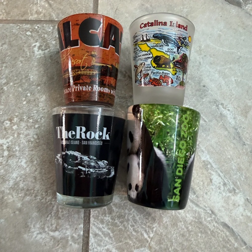 Colorful Souvenir Shot Glass Collection Western States and Landmarks